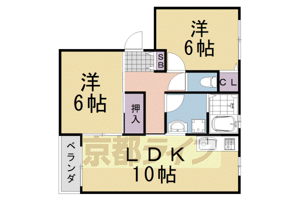 ALLURE CHIYOKAWA(2LDK/2階)の間取り写真