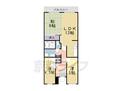 アメニティーパレス千代川(3LDK/4階)の間取り写真