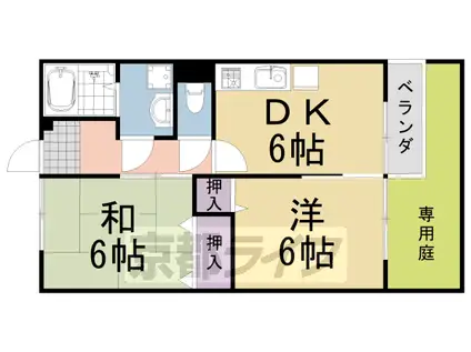 エクセル亀岡A(2DK/1階)の間取り写真