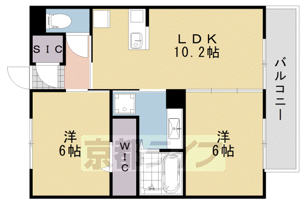 スーリールアンサンブル(2LDK/3階)の間取り写真