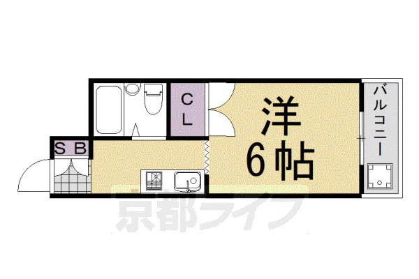 シャトーゆい(1K/2階)の間取り写真