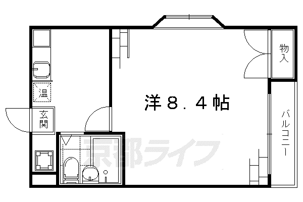 シャントール並河(1K/3階)の間取り写真