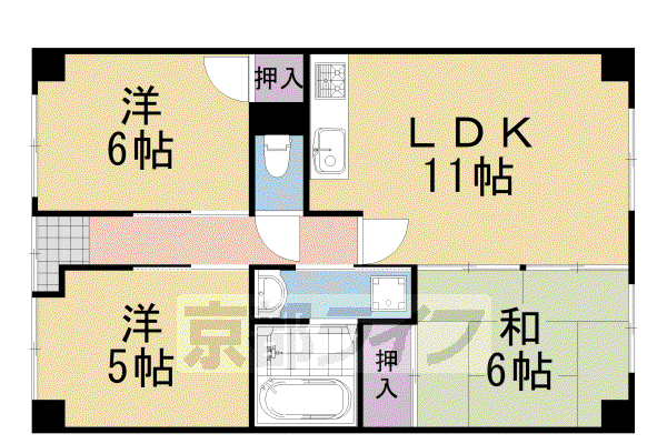 メゾンポム・ナビカ(3LDK/3階)の間取り写真