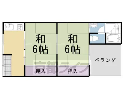 千々川マンション(2DK/2階)の間取り写真