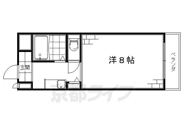 ヒルサイドヴィレッジ2番館(1K/2階)の間取り写真