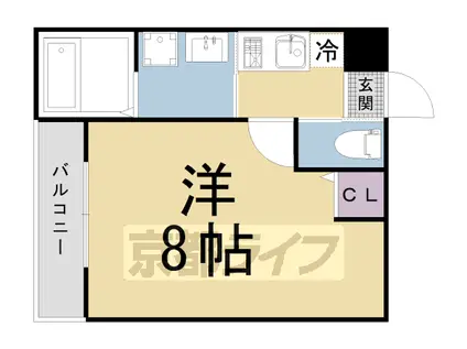 京都市烏丸線 鞍馬口駅 徒歩4分 4階建 築10年(1K/4階)の間取り写真