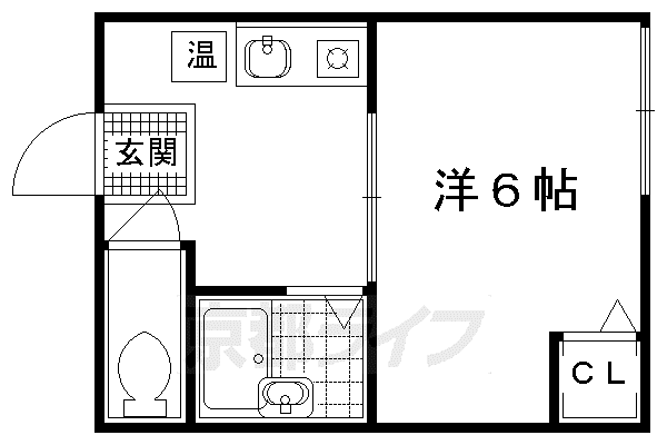 シャレー御園橋(1K/3階)の間取り写真