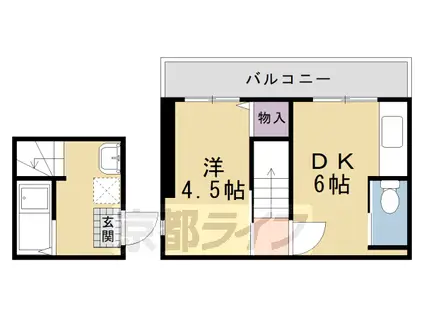 シャレー御園橋(1DK/1階)の間取り写真