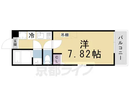 フラッティ大宮今出川(1K/1階)の間取り写真