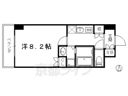 京都市烏丸線 今出川駅 徒歩11分 7階建 築8年(1K/4階)の間取り写真