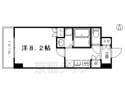 京都市烏丸線 今出川駅 徒歩11分 7階建 築8年(1K/6階)の間取り写真