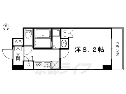 京都市烏丸線 今出川駅 徒歩11分 7階建 築8年(1K/3階)の間取り写真