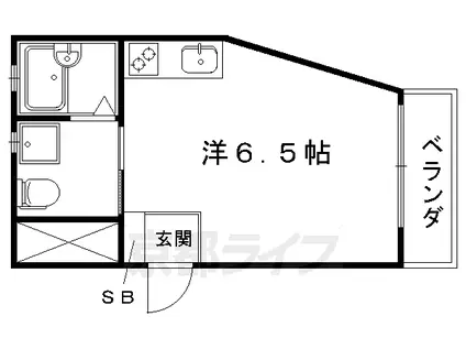 京都市烏丸線 鞍馬口駅 徒歩23分 3階建 築11年(ワンルーム/2階)の間取り写真