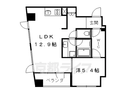 京阪電気鉄道鴨東線 神宮丸太町駅 徒歩7分 5階建 築8年(1LDK/3階)の間取り写真