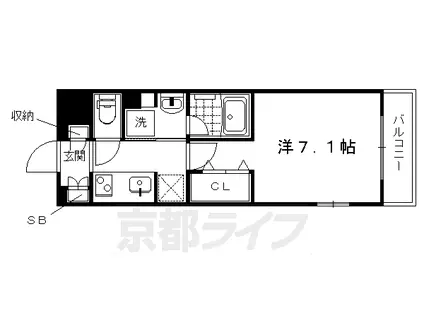 ベラジオ堀川今出川Ⅱ(1K/5階)の間取り写真