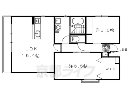 京阪電気鉄道鴨東線 出町柳駅 徒歩8分 3階建 築8年(2LDK/3階)の間取り写真