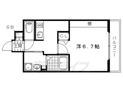 ベラジオ智恵光院(1K/3階)の間取り写真
