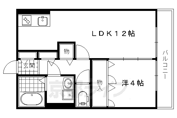 グランエミシス等持院(1LDK/3階)の間取り写真