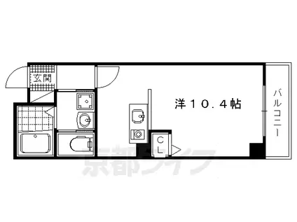 京都市烏丸線 今出川駅 徒歩9分 3階建 築7年(ワンルーム/1階)の間取り写真