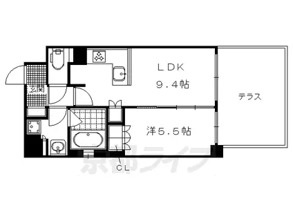 京都市烏丸線 今出川駅 徒歩14分 7階建 築6年(1LDK/1階)の間取り写真