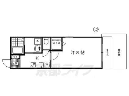 東海道本線 西大路駅 徒歩12分 5階建 築8年(1K/1階)の間取り写真