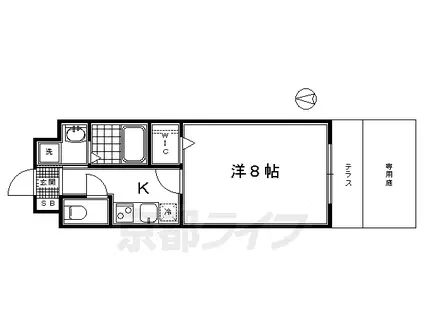 東海道本線 西大路駅 徒歩12分 5階建 築8年(1K/1階)の間取り写真