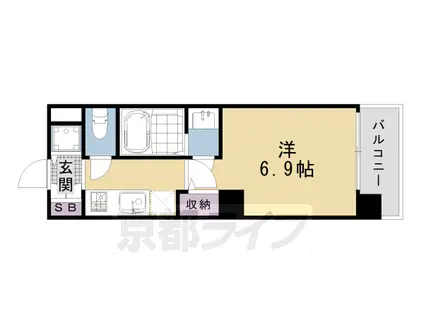 東海道本線 西大路駅 徒歩5分 8階建 築8年(1K/7階)の間取り写真