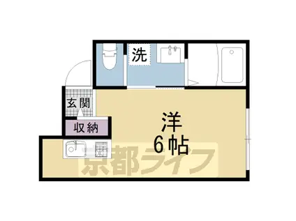 近鉄京都線 東寺駅 徒歩10分 2階建 築8年(ワンルーム/1階)の間取り写真