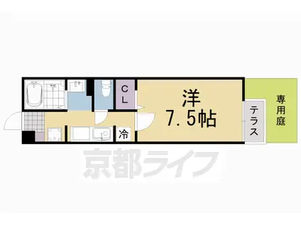 アーク西町(1K/1階)の間取り写真