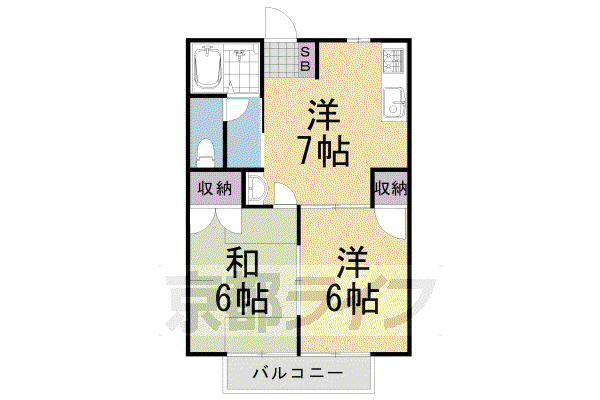 アーバンCITY21(2DK/1階)の間取り写真