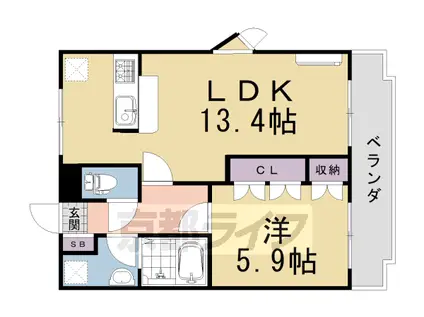 PAULOWNIA Ⅱ(1LDK/2階)の間取り写真