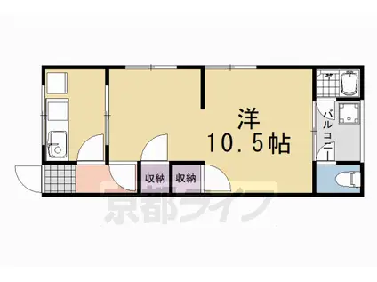 メゾンフルール(1K/2階)の間取り写真