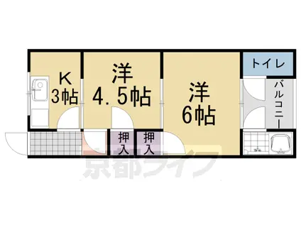 メゾンフルール(2K/1階)の間取り写真