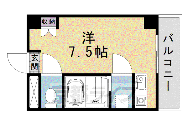 マンション野口(ワンルーム/2階)の間取り写真