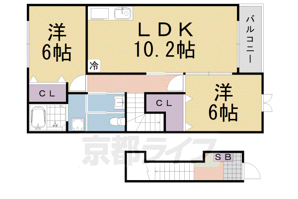 ヴィラ・ソレアード(2LDK/1階)の間取り写真