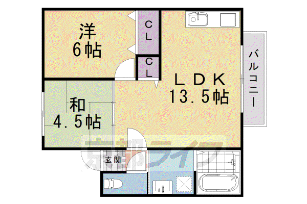 グレース芝原(2LDK/2階)の間取り写真