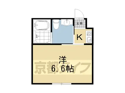 阪急電鉄京都線 大宮駅(京都) 徒歩6分 3階建 築8年(1K/3階)の間取り写真