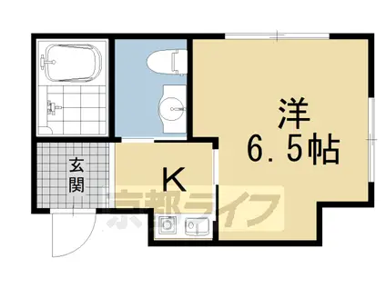 阪急電鉄京都線 大宮駅(京都) 徒歩6分 3階建 築8年(1K/2階)の間取り写真