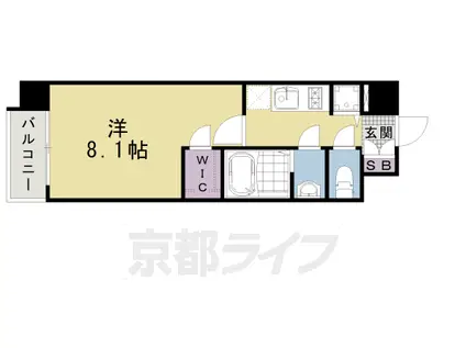 東海道本線 西大路駅 徒歩7分 7階建 築7年(1K/7階)の間取り写真