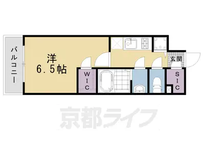 エスリード京都梅小路(1K/3階)の間取り写真