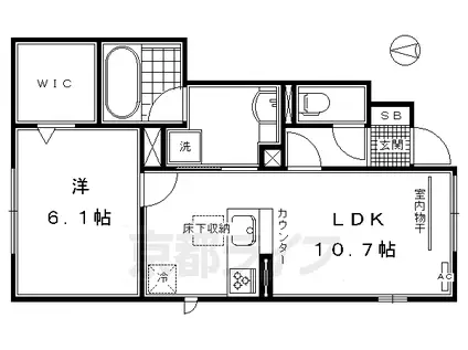 SENTENCE(1LDK/1階)の間取り写真
