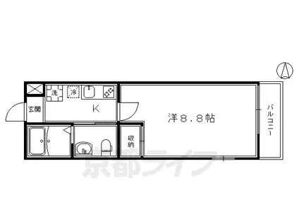 アークリード本町三十三間堂(1K/3階)の間取り写真