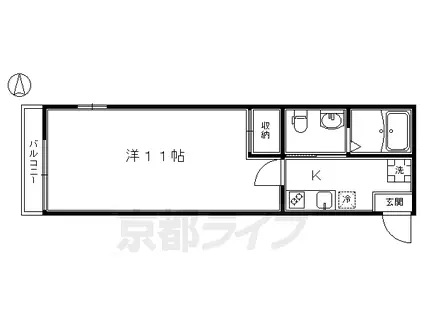 アークリード本町三十三間堂(1K/1階)の間取り写真
