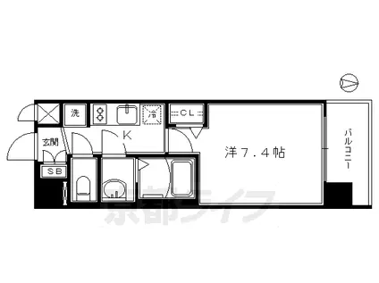 プレサンスTHE KYOTO流雅(1K/6階)の間取り写真