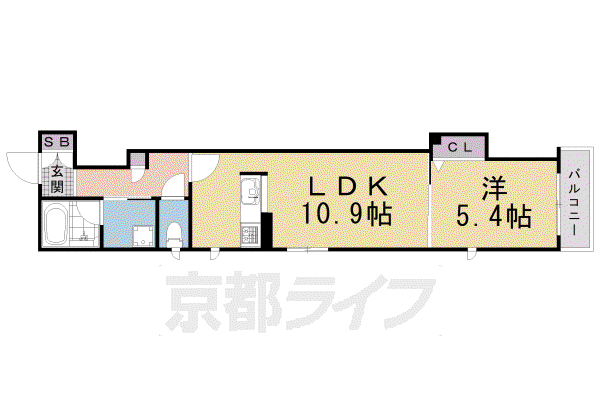 近鉄京都線 東寺駅 徒歩12分 3階建 築7年(1LDK/3階)の間取り写真