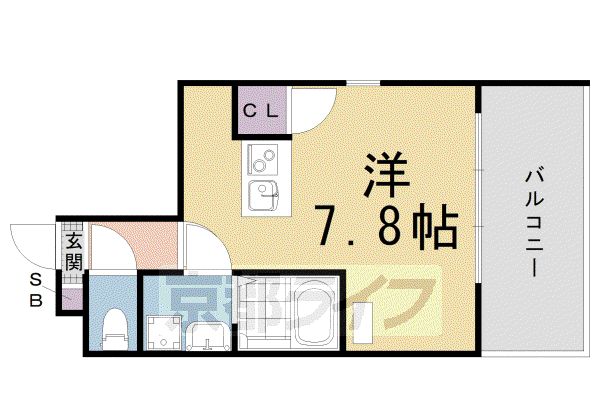 GOOD8 MIRAI上賀茂(ワンルーム/1階)の間取り写真