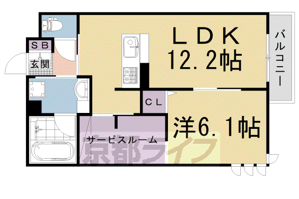 アロース フェリス(1SLDK/2階)の間取り写真