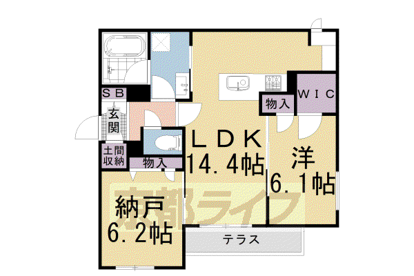 シャーメゾン初音(1SLDK/1階)の間取り写真