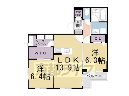 シャーメゾン初音(1SLDK/2階)の間取り写真