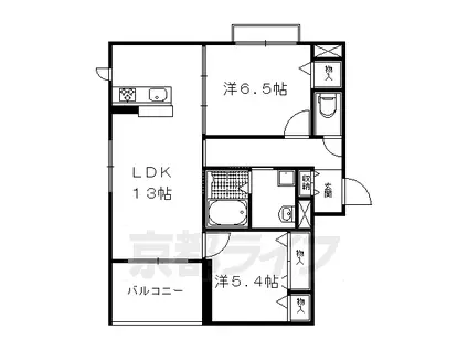 シェソワ(2LDK/1階)の間取り写真